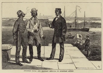 Japanische Marine- und Militärbeamte in europäischer Kleidung